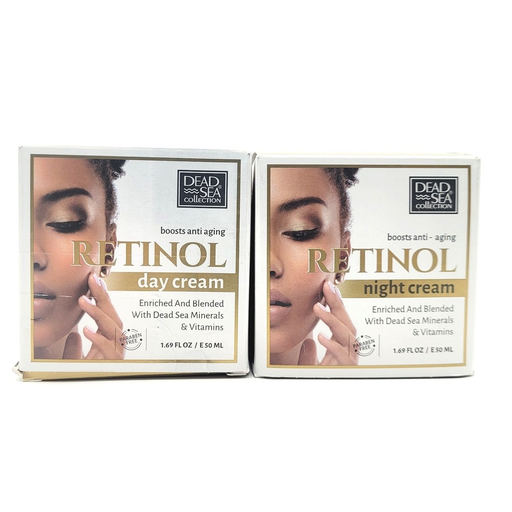 Dead Sea Collection Retinol‎ Anti-Aging DAY & NIGHT Cream BUNDLE Lot of 2